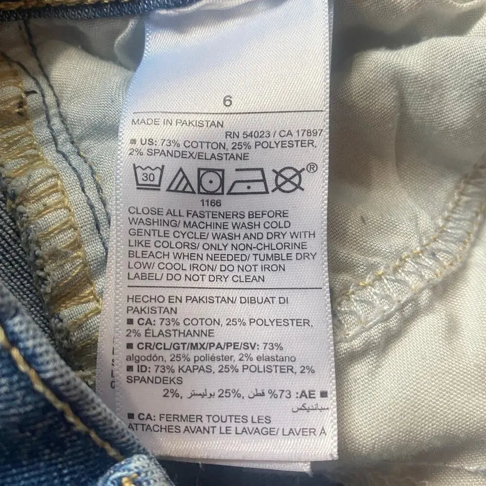 Old Navy Girls Extra High Rise Rockstar Cotton Ripped Blend Jeans (Sz. 6)